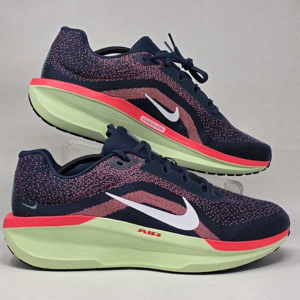 Nike Air Winflo 11 Men's Siz 12 Armory Navy Hot Punch Running Shoes FJ9509-403 - Picture 2 of 10